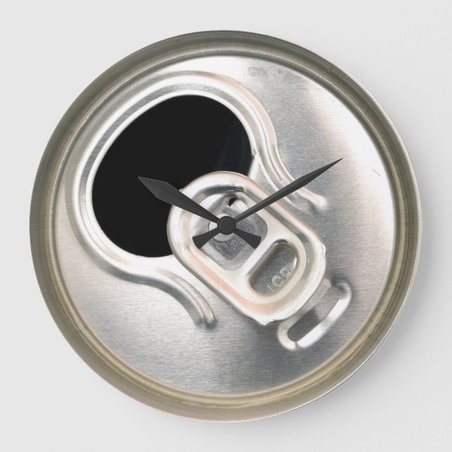beer can top open drink metal container large clock (Front)