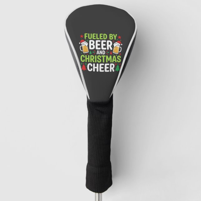 Beer Christmas Cheer Holiday Drinking Vector Golf Head Cover (Front)