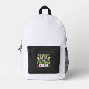 Beer Christmas Cheer Holiday Drinking Vector Printed Backpack