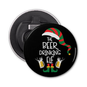 Beer Christmas Elf Funny Typography Personalized Bottle Opener