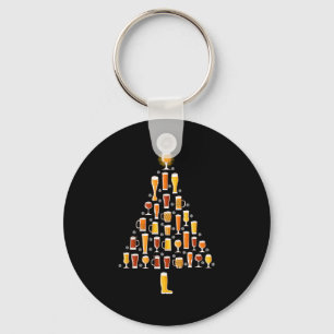 Beer Christmas Tree Men Women Beer Ugly Christmas Keychain