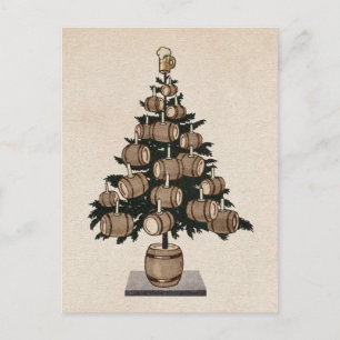 Beer Christmas Tree Postcard