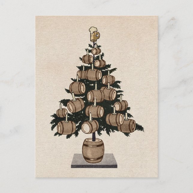 Beer Christmas Tree Postcard (Front)