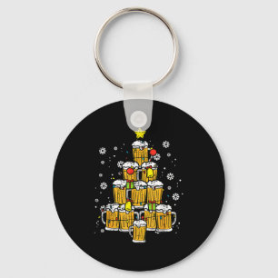 Beer Christmas Tree Xmas Brew Dad Men Keychain
