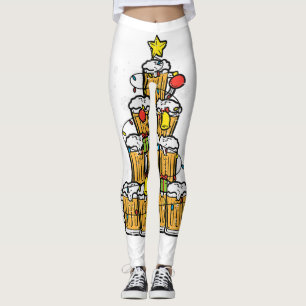 Beer Christmas Tree Xmas Brew Dad Men Leggings