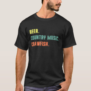 Beer Country Music Crawfish Vintage Retro T-Shirt