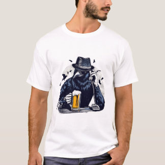 Beer crow phone art design T-Shirt
