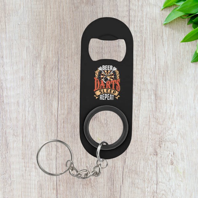 Beer Darts Sleep Repeat - Dart Player Keychain Bottle Opener (Creator Uploaded)
