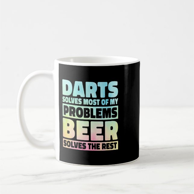 Beer Darts Solves Most Of My Problems Beer Solves  Coffee Mug (Left)