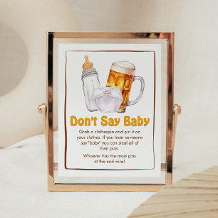 Beer Diaper Party Baby Shower Don't Say Baby Poster