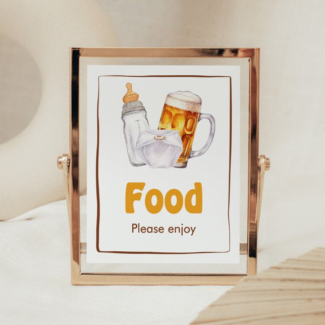 Beer Diaper Party Baby Shower Food Poster (Beer Diaper Party Baby Shower Food Sign)