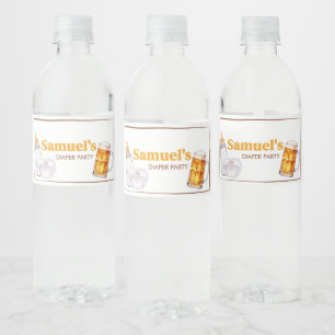 Beer Diaper Party Baby Shower Water Bottle Label