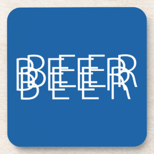BEER Double Vision - Blue and White Coaster