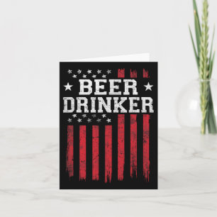 Beer Drinker American Flag Usa Patriot Patriotic  Card