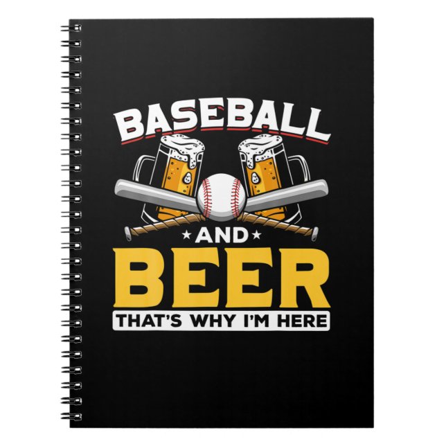 Beer Drinker Baseball Beer Humor Birthday Notebook (Front)