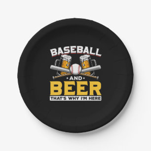 Beer Drinker Baseball Beer Humor Birthday Paper Plate