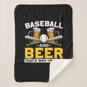 Beer Drinker Baseball Beer Humor Birthday Sherpa Blanket