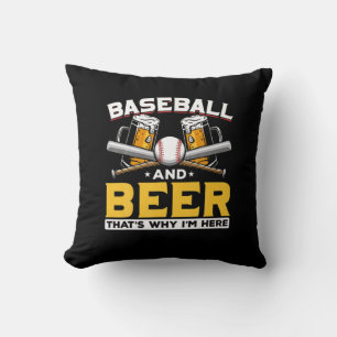 Beer Drinker Baseball Beer Humor Birthday Throw Pillow