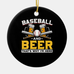 Beer Drinker Baseball Beer Humour Birthday Ceramic Ornament