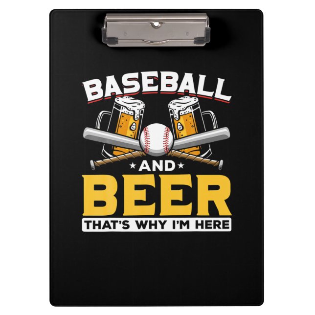 Beer Drinker Baseball Beer Humour Birthday Clipboard (Front)
