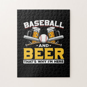 Beer Drinker Baseball Beer Humour Birthday Jigsaw Puzzle