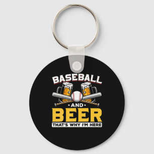 Beer Drinker Baseball Beer Humour Birthday Keychain