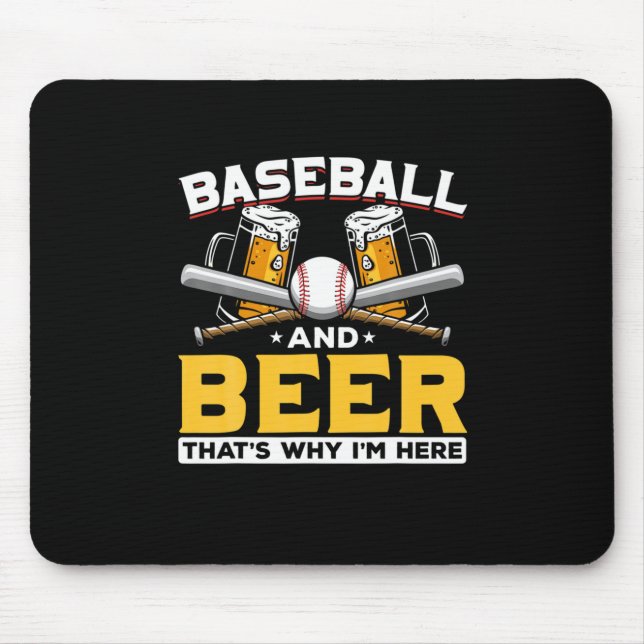 Beer Drinker Baseball Beer Humour Birthday Mouse Pad (Front)