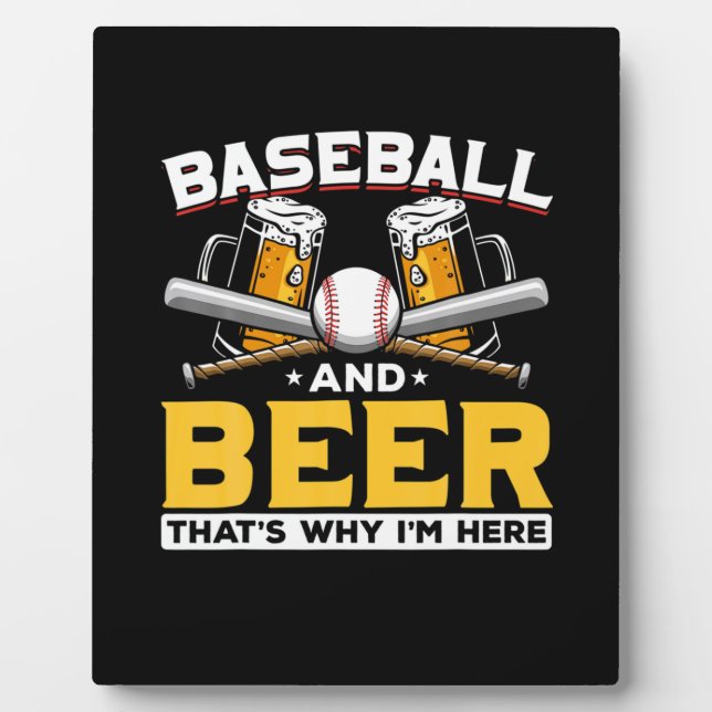Beer Drinker Baseball Beer Humour Birthday Plaque (Front)