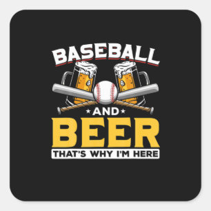Beer Drinker Baseball Beer Humour Birthday Square Sticker