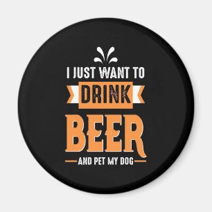 Beer Drinker Beer and Dog Magnet