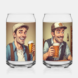 Beer Drinker Can Glass