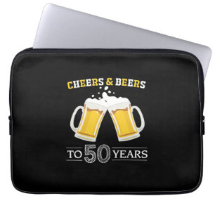 Beer Drinker Cheers and Beers to 50 Years Birthday Laptop Sleeve