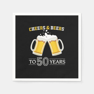 Beer Drinker Cheers and Beers to 50 Years Birthday Napkin