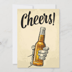 Beer Drinker Cheers Beer Retro Vintage Invitation