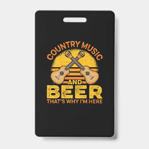 Beer Drinker Country Music And Beer Birthday Badge