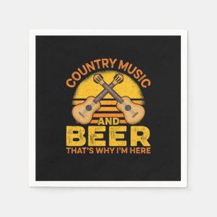 Beer Drinker Country Music And Beer Birthday Napkin