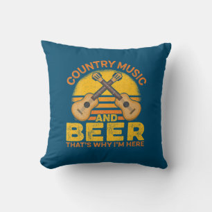 Beer Drinker Country Music And Beer Birthday Throw Pillow