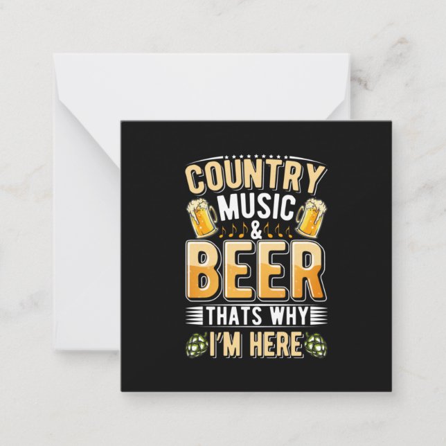 Beer Drinker Country Music Beer Drinking Birthday Card (Front)
