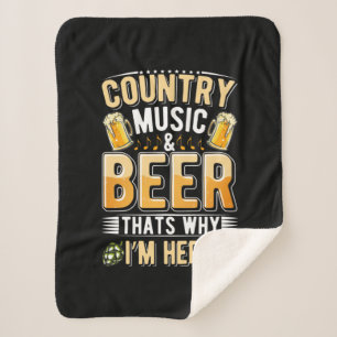 Beer Drinker Country Music Beer Drinking Birthday Sherpa Blanket
