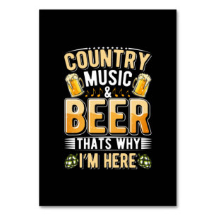 Beer Drinker Country Music Beer Drinking Birthday Table Number