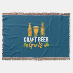 Beer Drinker Craft Beer Girls Birthday Throw Blanket