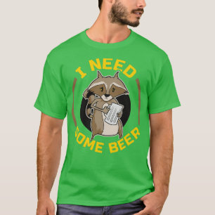 Beer Drinker Daily Evening Mood Raccoon With Beer T-Shirt