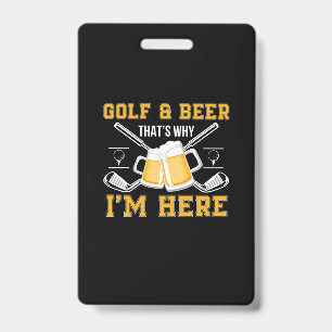 Beer Drinker Golf And Beer Birthday Badge