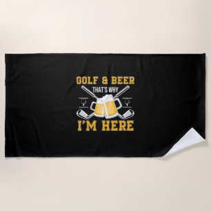 Beer Drinker Golf And Beer Birthday Beach Towel