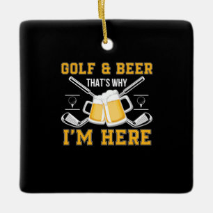 Beer Drinker Golf And Beer Birthday Ceramic Ornament