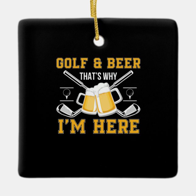 Beer Drinker Golf And Beer Birthday Ceramic Ornament (Front)