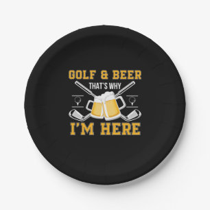 Beer Drinker Golf And Beer Birthday Paper Plate