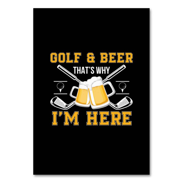 Beer Drinker Golf And Beer Birthday Table Number (Front)