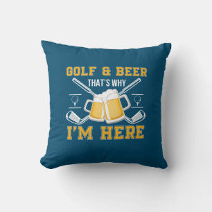 Beer Drinker Golf And Beer Birthday Throw Pillow