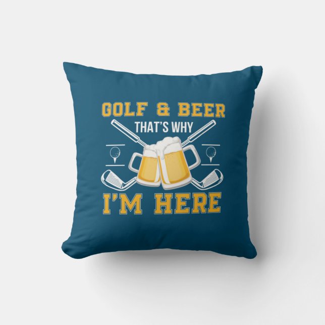 Beer Drinker Golf And Beer Birthday Throw Pillow (Front)